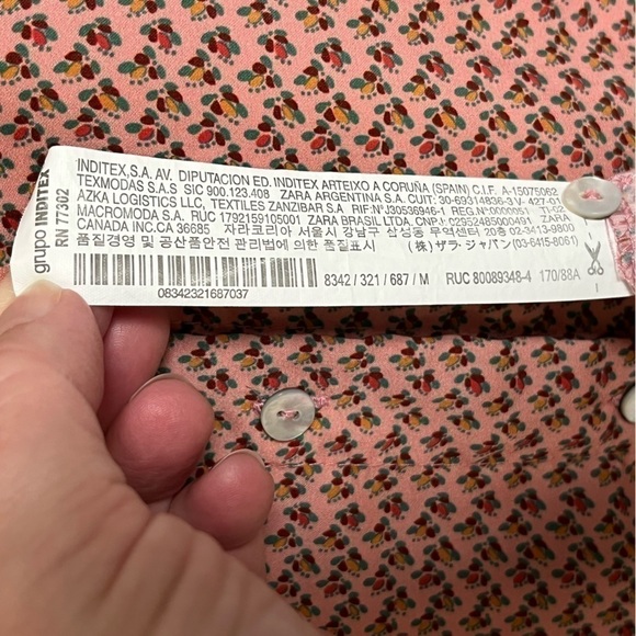 Zara button front maxi silky ditzy floral print dress, size medium. - Picture 12 of 13